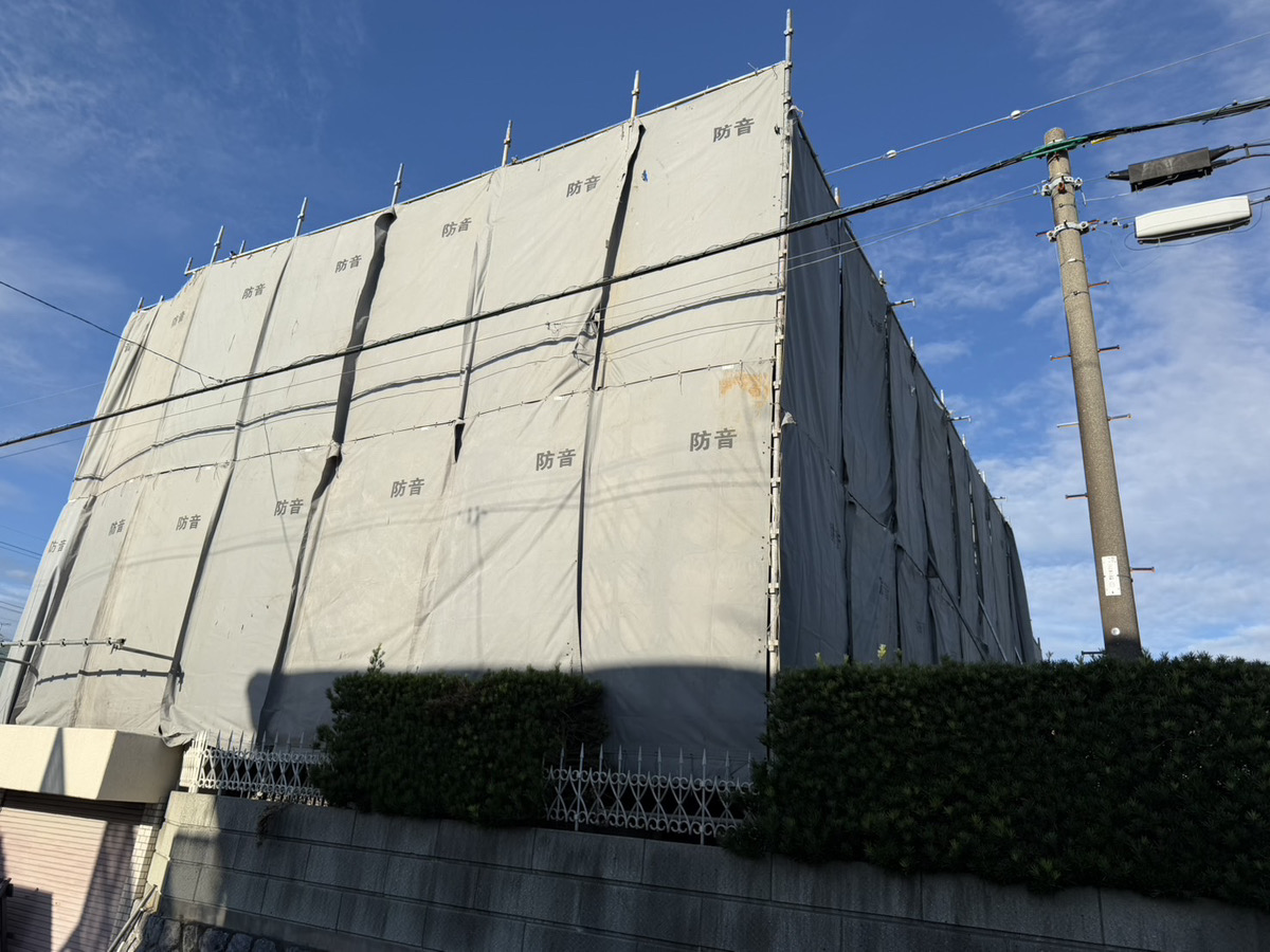 浜松市中央区蜆塚 防音シート貼りの様子3