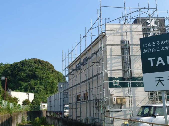 浜松市中央区高林 足場組み上げの様子2