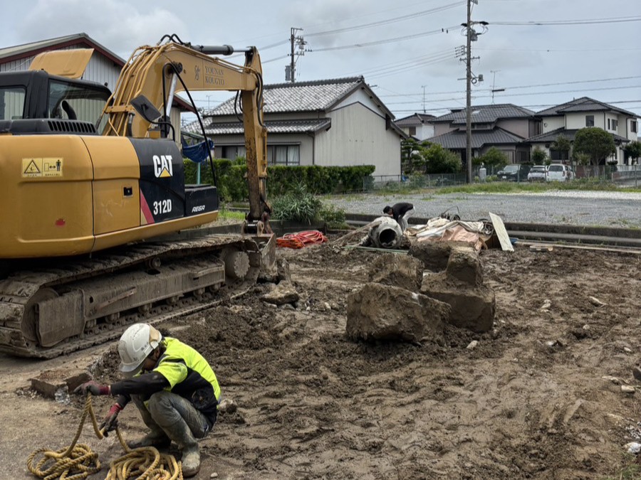 浜松市中央区長鶴町 メッシュシート撤去完了の様子