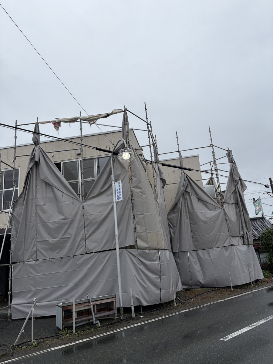 浜松市中央区三方原町 台風養生の様子