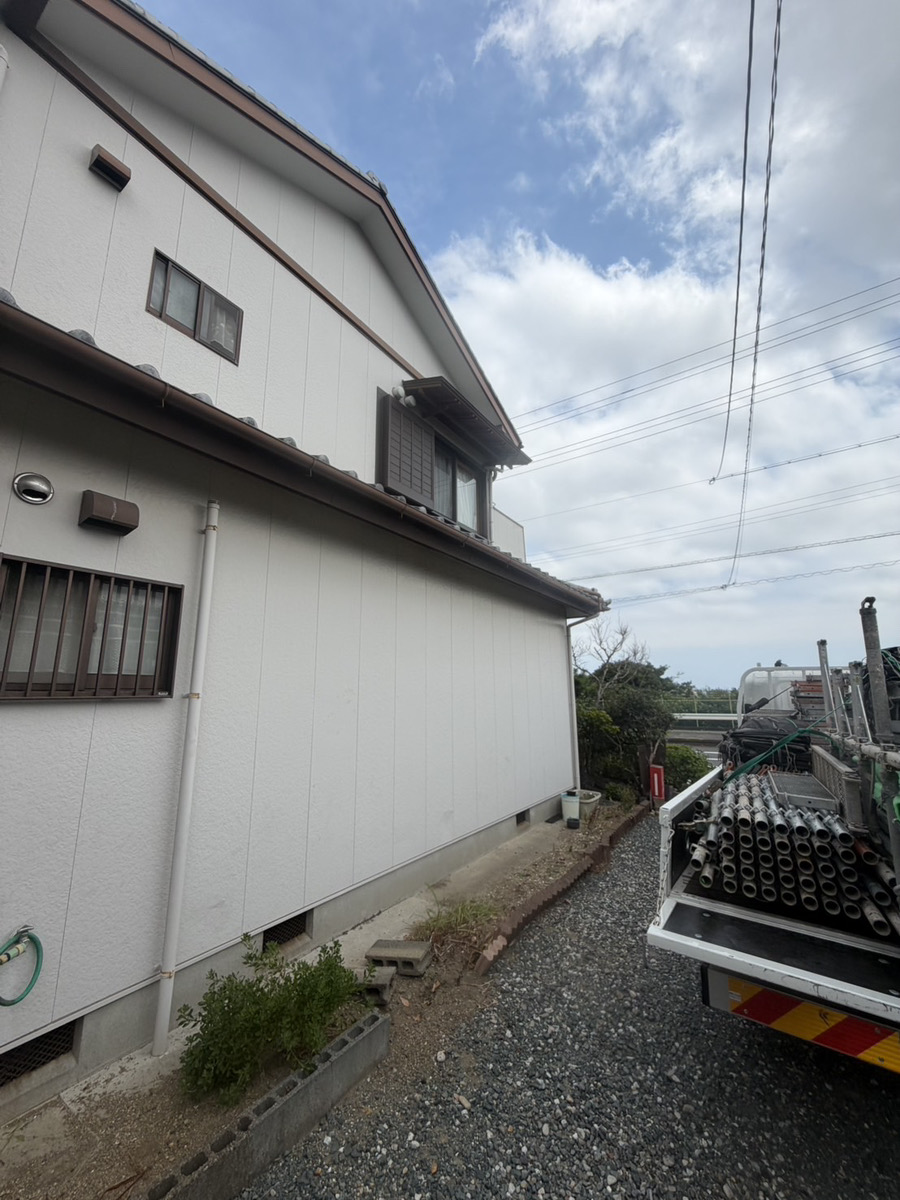 浜松市中央区高丘東 足場解体の様子