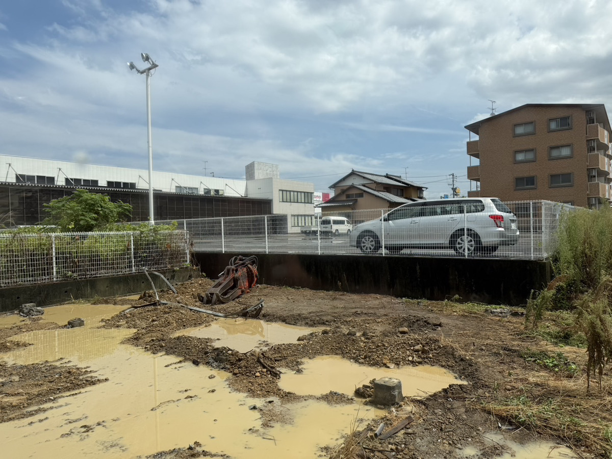 袋井市川井 足場解体の様子2
