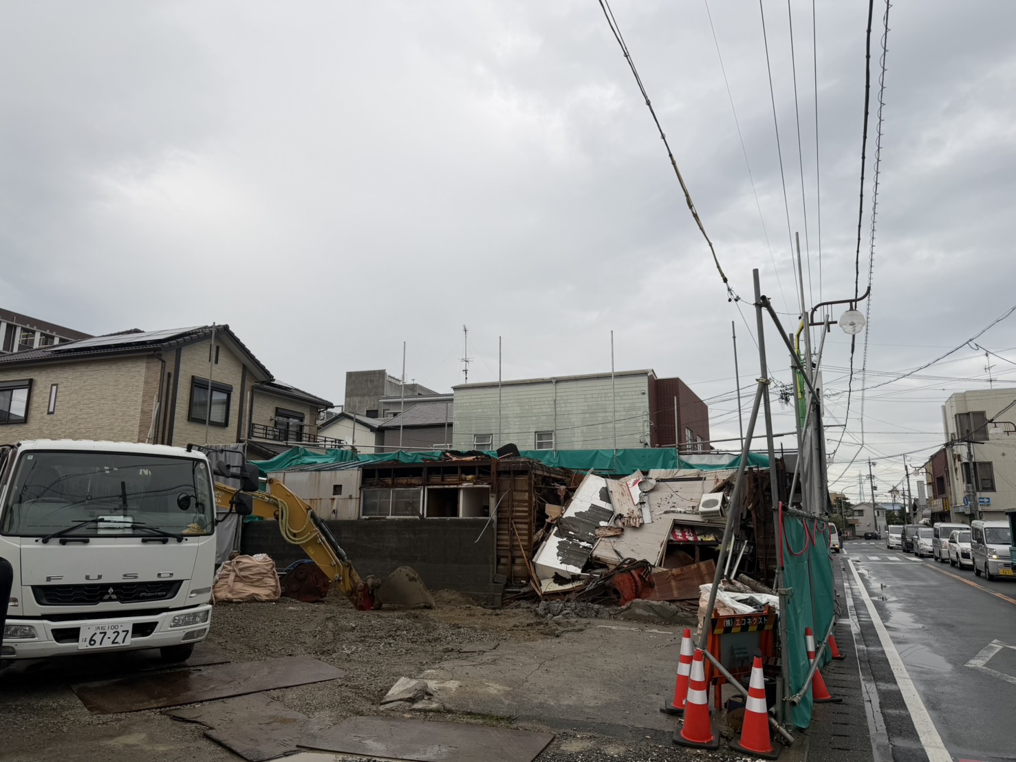 浜松市中央区向宿 一部撤去の様子1